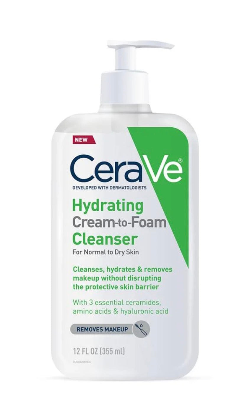 CeraVe Hydrating Cream to Foam Facial Cleanser- 12oz