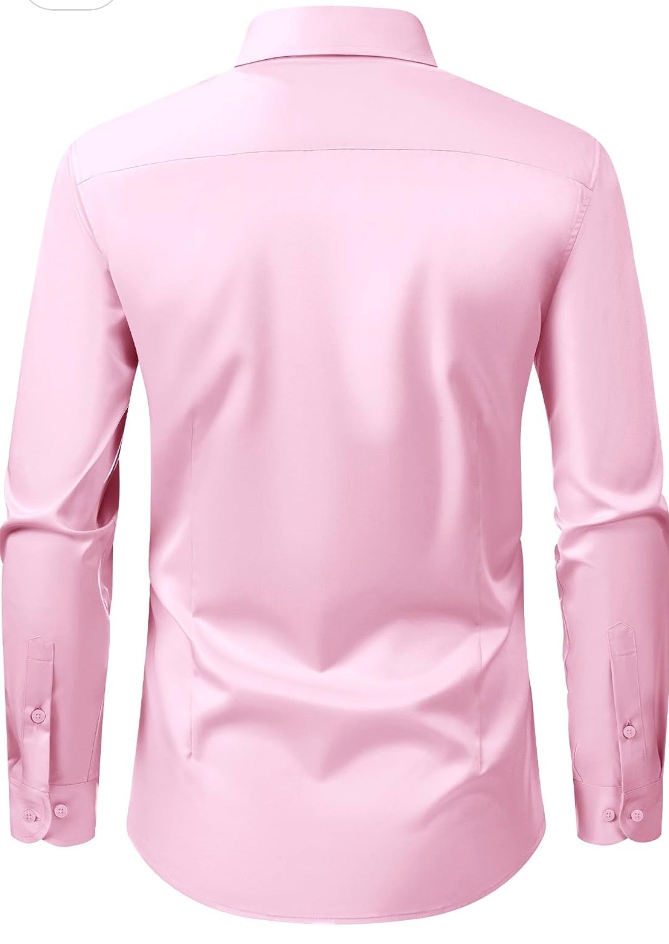 Camisa de vestir para hombre de manga larga con botones sin arrugas