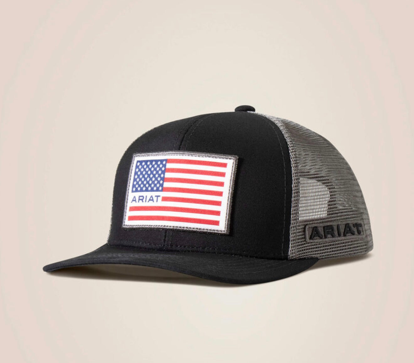 Gorra ARIAT de parche con logo bandera negro
