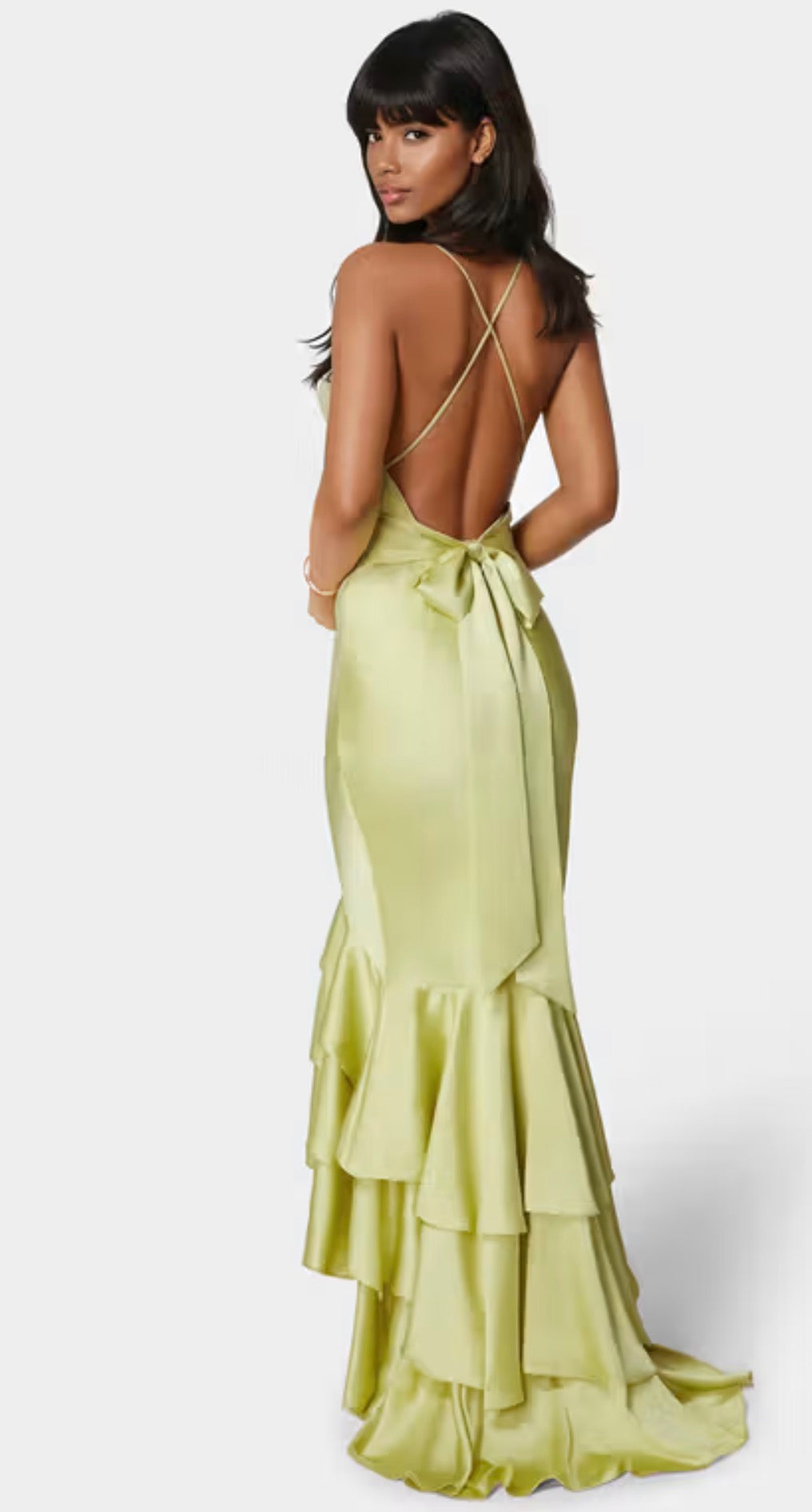 Vestido BEBÉ ajustado y acampanado con dobladillo de volantes de satén