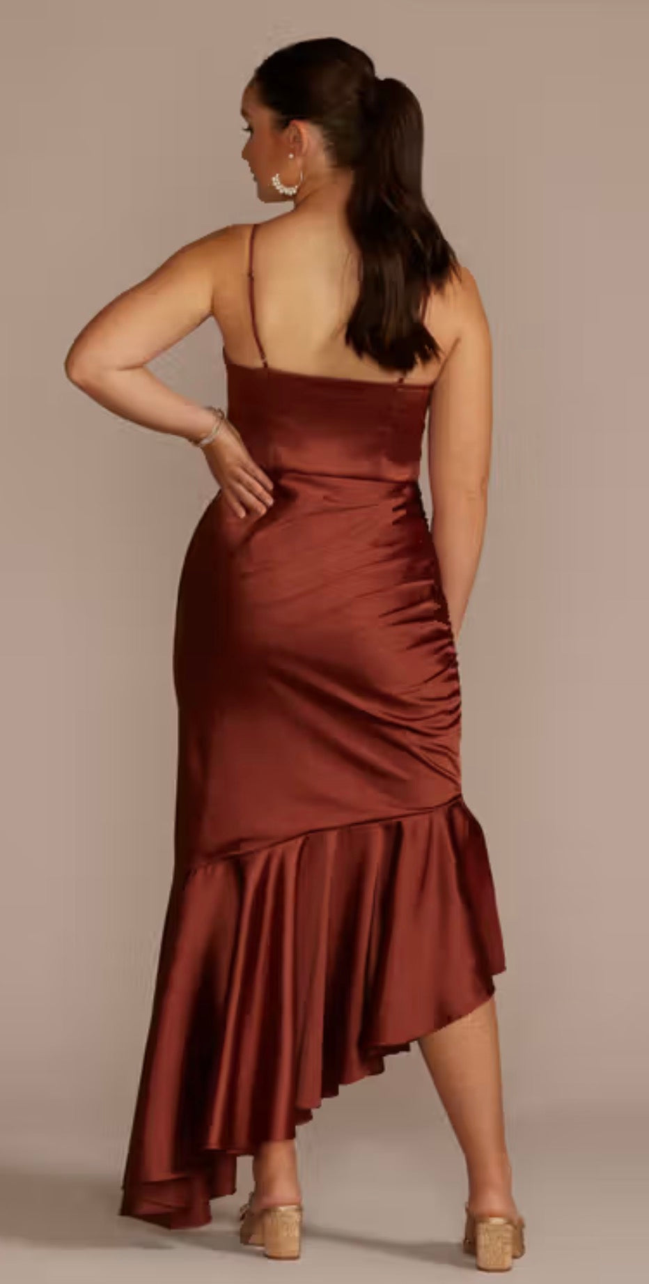 Vestido DB STUDIO envasado Charmeuse elástico asimétrico
