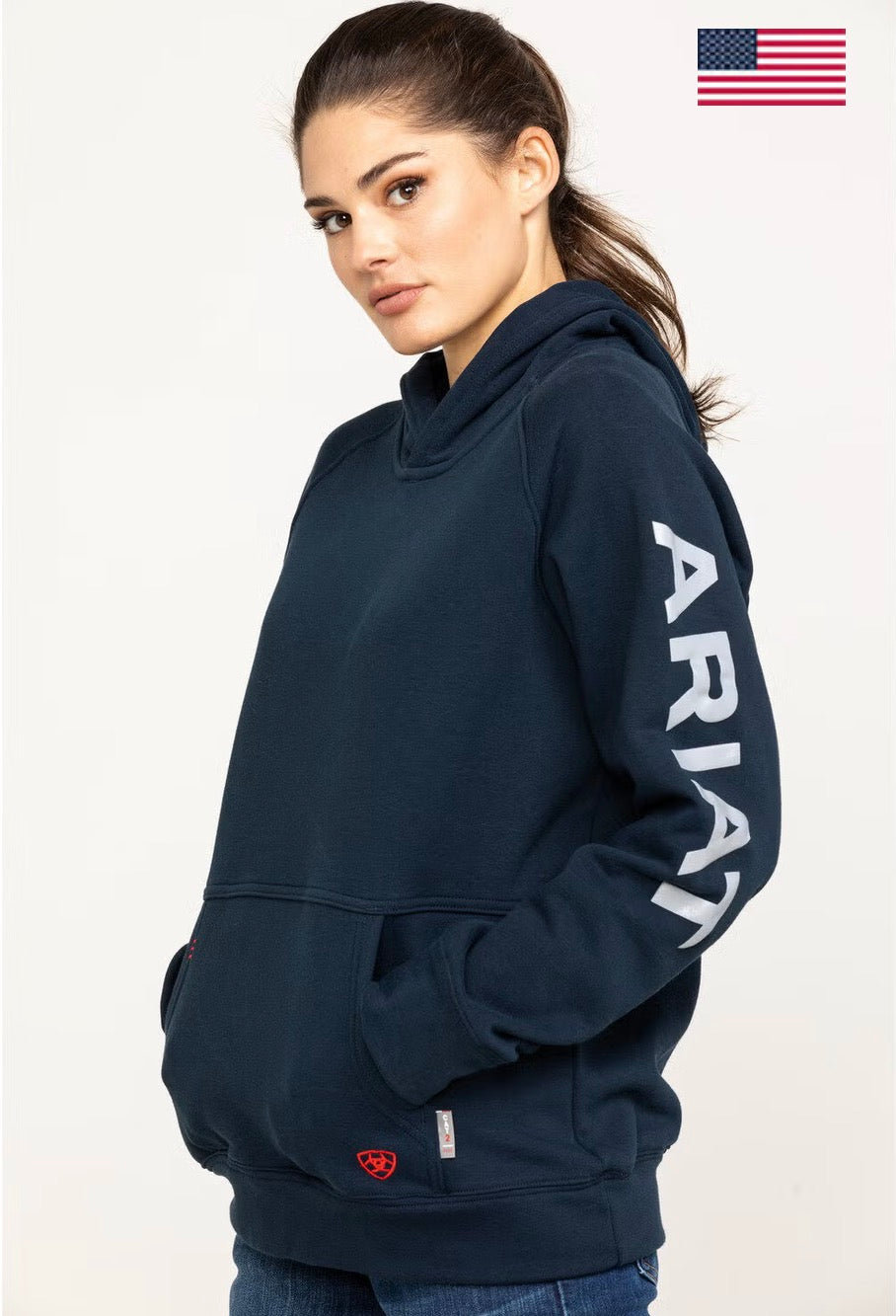 SUDADERA CON CAPUCHA ARIAT CON LOGOTIPO DE LANA FR PRIMO DE ARIAT PARA MUJER