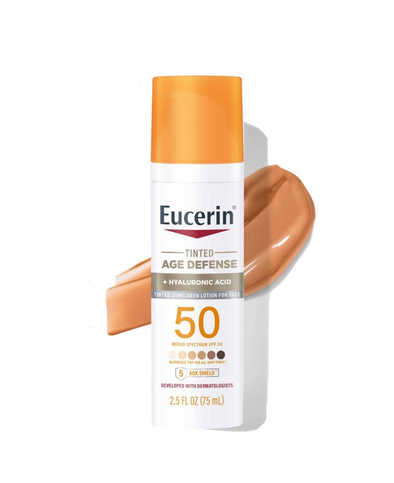 Eucerin Tinted Age Defense Sunscreen w/Hyaluronic Acid , SPF 50, 2.5 Oz