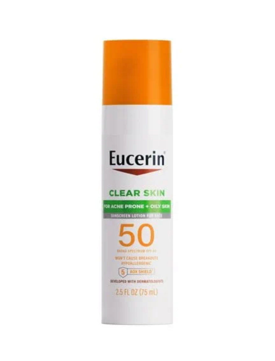 Eucerin Clear Skin Sunscreen, SPF 50, 2.5 Oz
