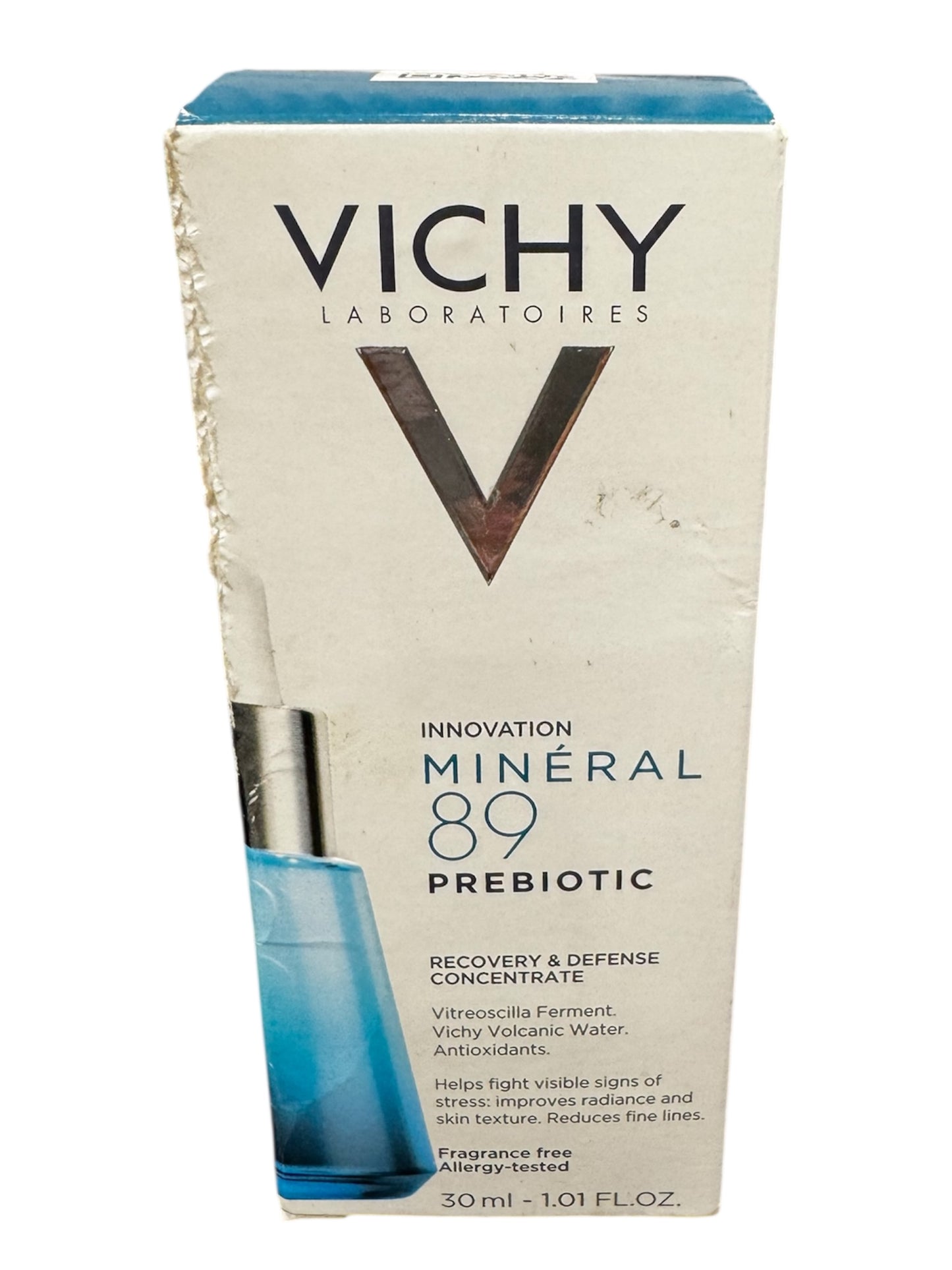 Vichy Mineral 89 Concentrado Prebiótico De Defensa Y Recuperación, Suero De Niacinamida Para La Cara, Reparación De La Barrera De La Piel Seum Con Antioxidantes, Minimizador De Poros Y Suero Hidratante Para Pieles Opacas Y Secas