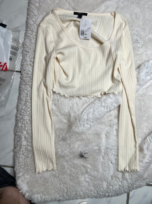 Blusa corta manga larga Forever 21 para mujer