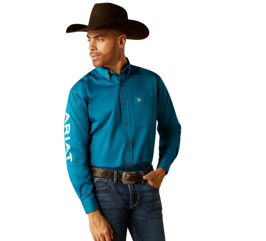 Camisa ARIAT de corte clásico de sarga con el logotipo del equipo Hombre