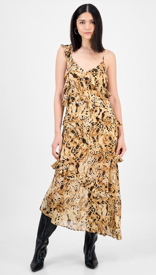 Vestido sin mangas con estampado de leopardo para mujer