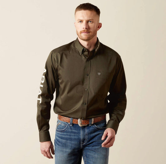 Camisa ARIAT de corte clásico de sarga con el logotipo del equipo Hombre