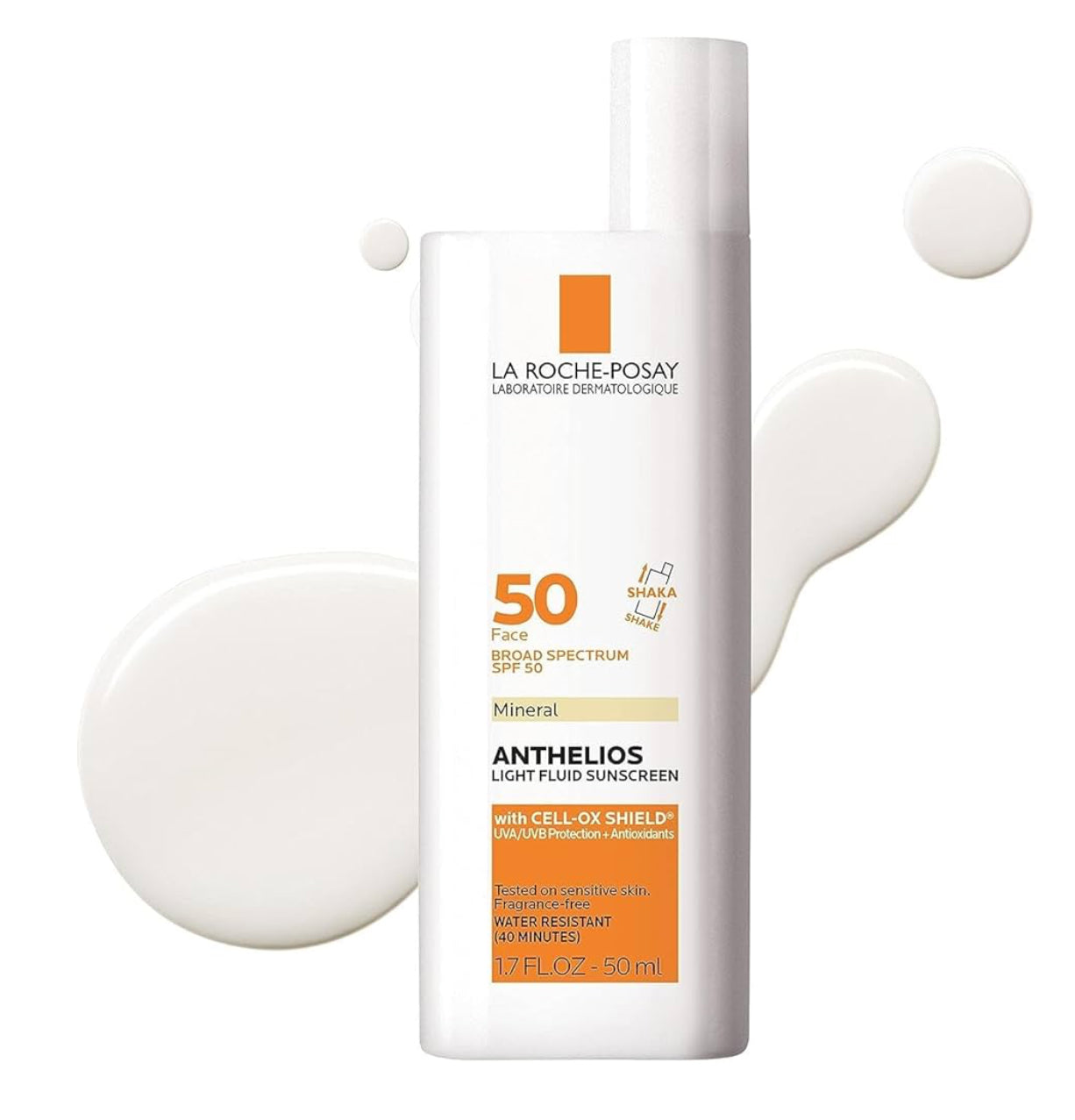 La Roche-Posay Anthelios Sunscreen SPF 50+, Broad Spectrum SPF + Antioxidants, Titanium Dioxide & Zinc Oxide Sunscreen, 4 Flexible Shades With No White Cast, Oil Free & Oxybenzone Free, 1.7 FL OZ