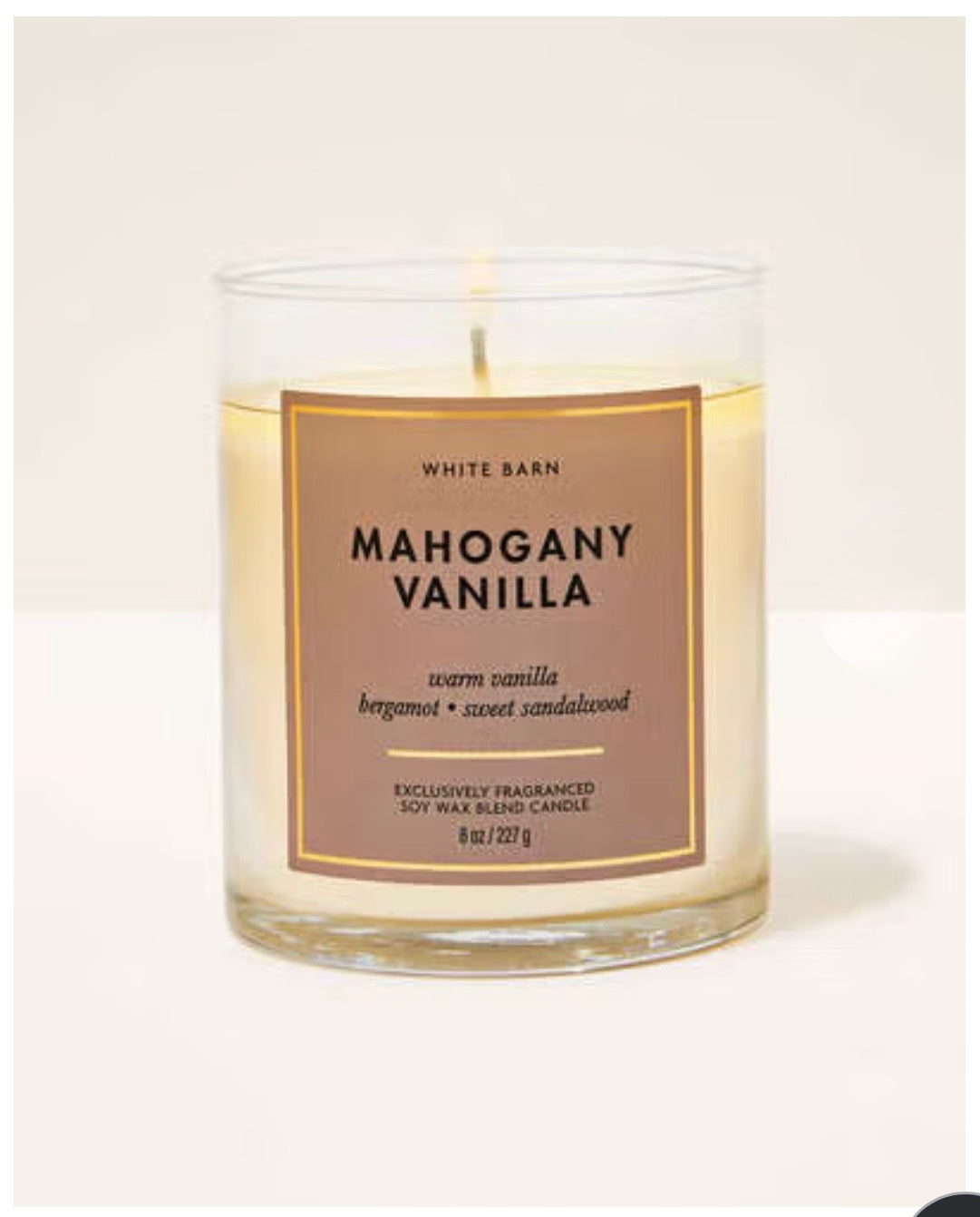 Vela de una mecha White Barn/Bath & Body Works - Mahogany Vanilla