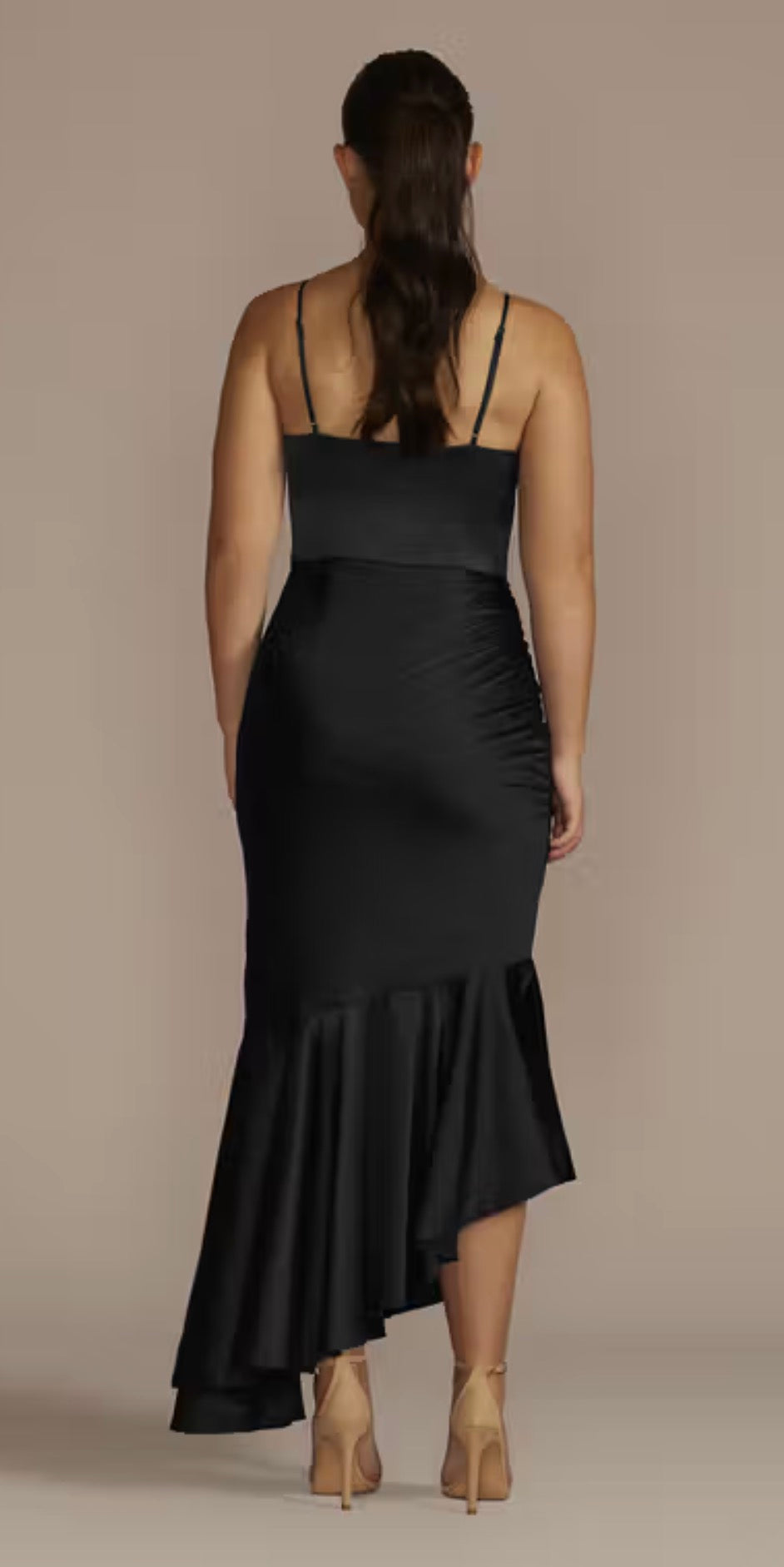 Vestido DB STUDIO envasado Charmeuse elástico asimétrico