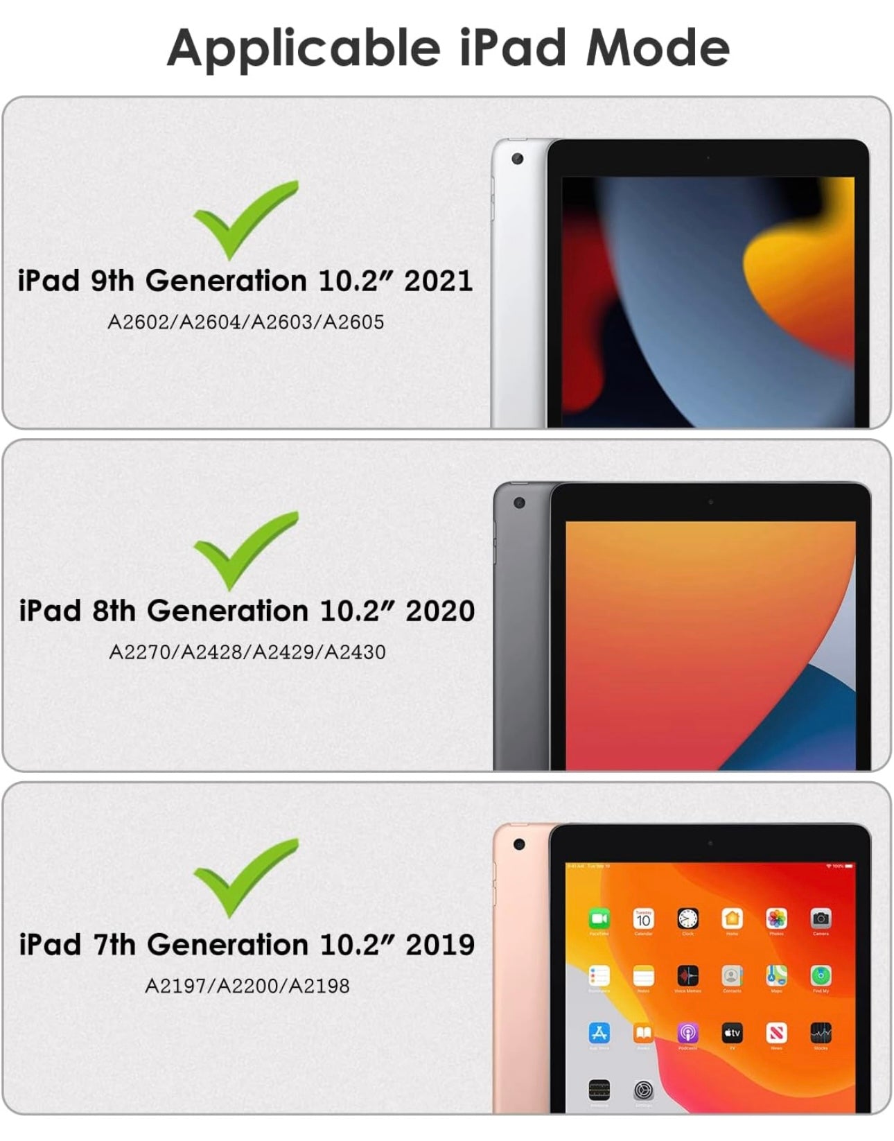 Case for iPad 9th/8th/7th Generation 10.2 Inch Case 2021/2020/2019, Built-in Screen Protector, Durable Shockproof Full Body Protective Cover with Kickstand for iPad 10.2", Navy Blue