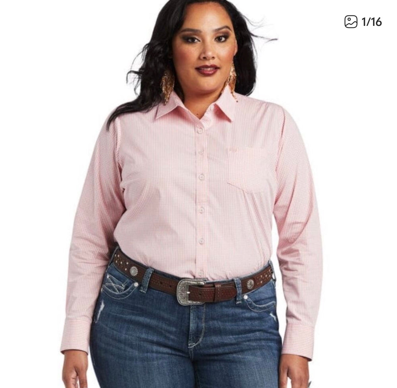 Camisa con botones Ariat Real Kirby Stretch Gingham para mujer