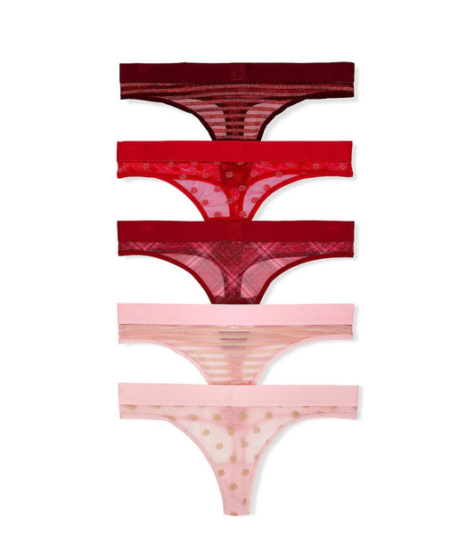 Victoria’s Secret 5-Pack Sheer Heritage Thong Panty
