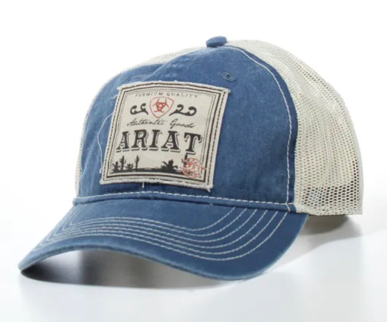 Gorra ARIAT con parche jean de malla para hombre