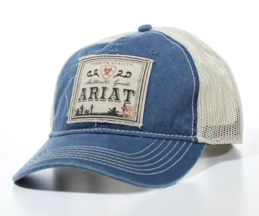 Gorra ARIAT con parche jean de malla para hombre