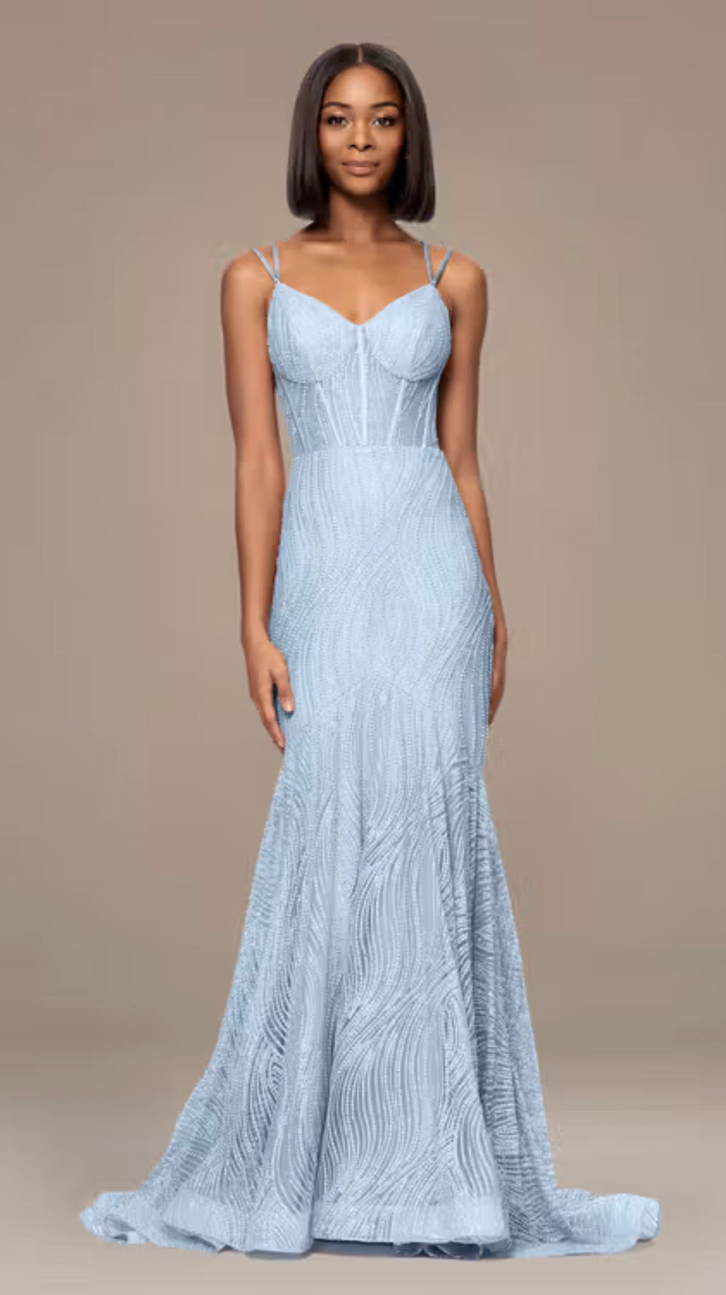 Vestido BLONDIE NITES de sirena con purpurina con espalda entrecruzada