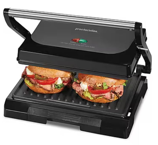 Parrilla Panini Proctor Silex 3.9" H x 11.7" W x 10.2" D