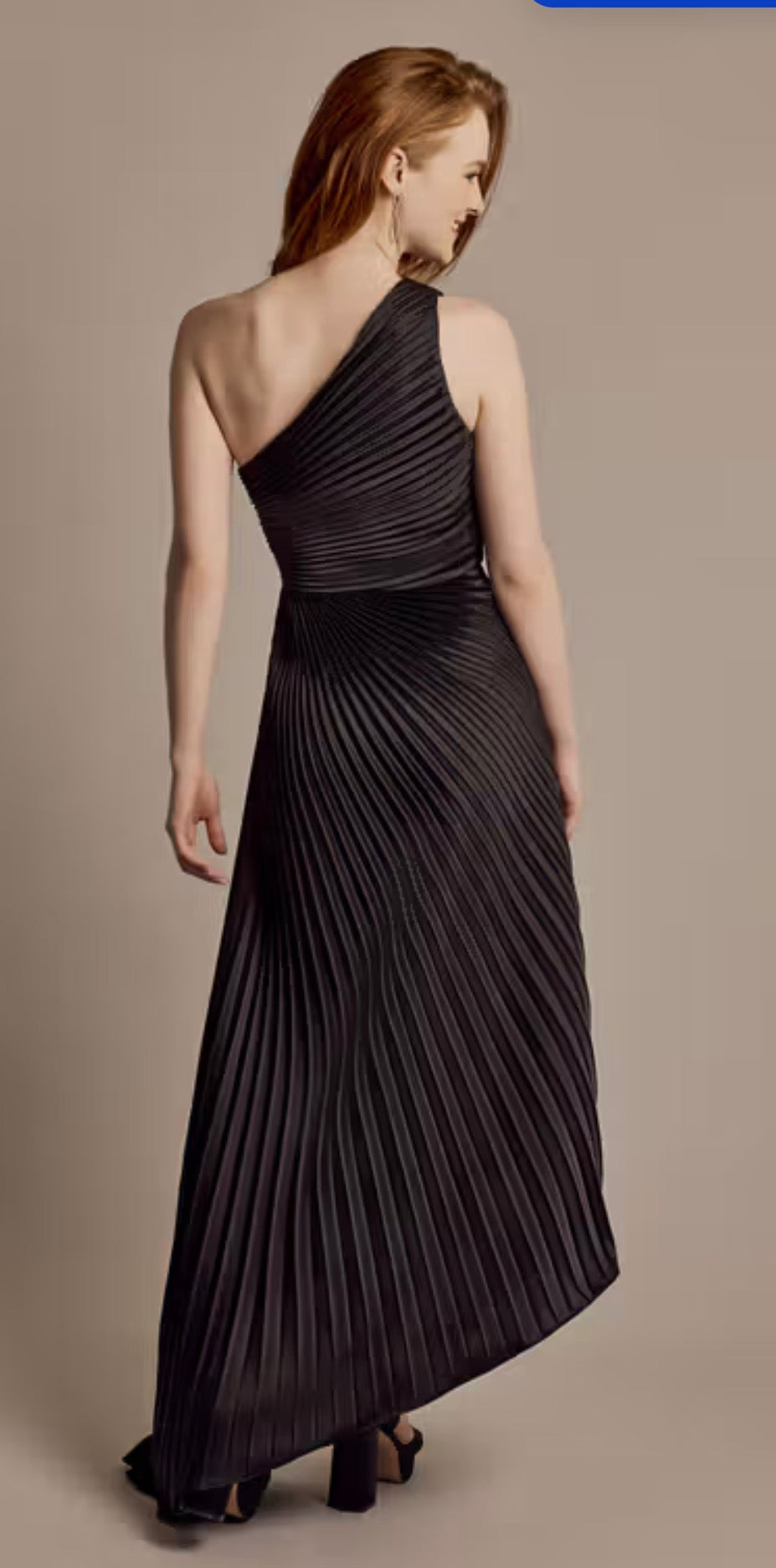 Vestido DB STUDIO midi plisado de un solo hombro