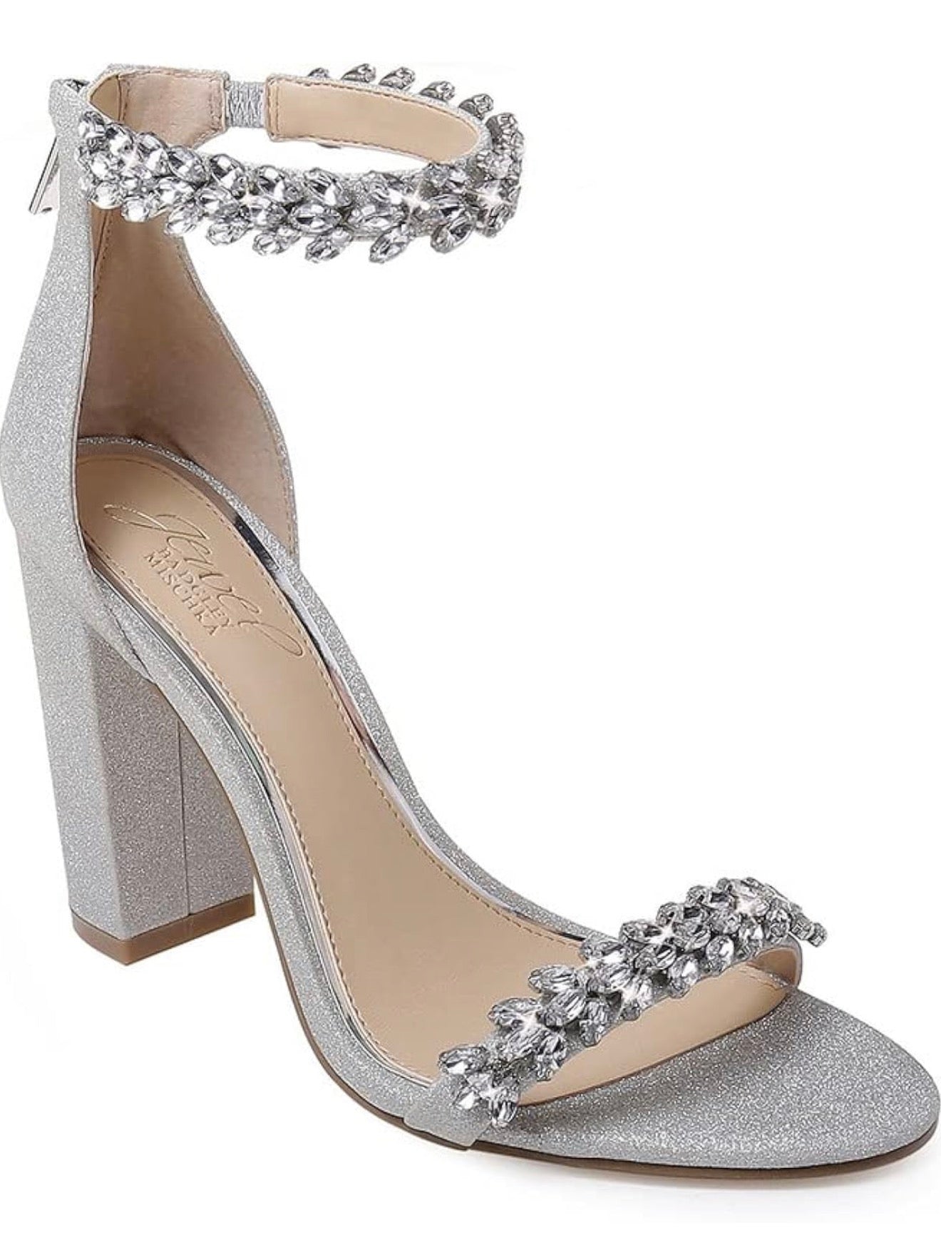 Zapato de noche con correa de tobillo Jewel Badgley Mischka