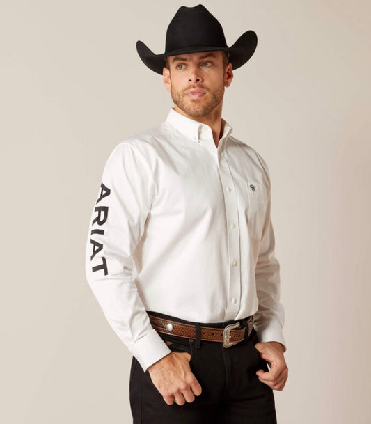 Camisa ARIAT de corte clásico de sarga con el logotipo del equipo de hombre