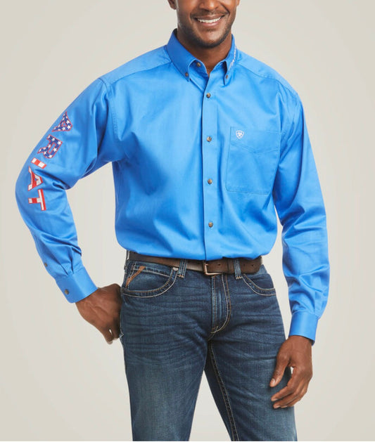 Camisa ARIAT de corte clásico de sarga con el logotipo del equipo Hombre