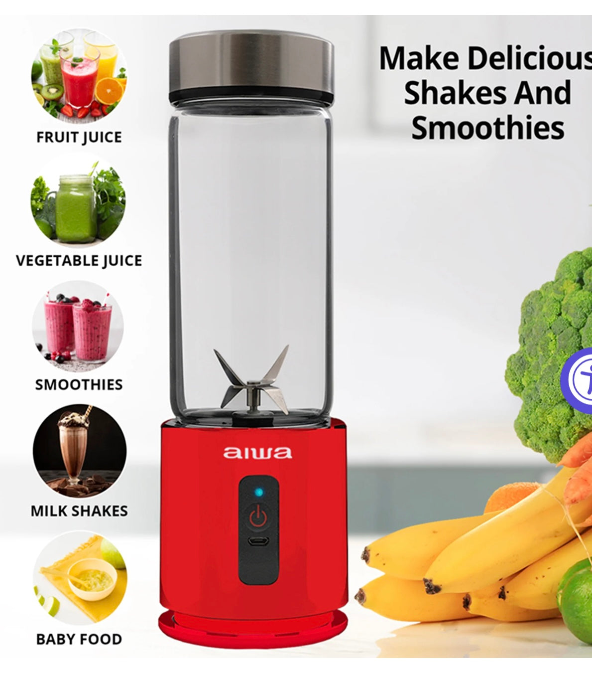 Aiwa Mini licuadora portátil