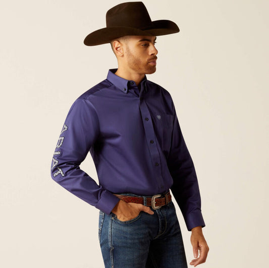 Camisa ARIAT de corte clásico de sarga con el logotipo del equipo Hombre