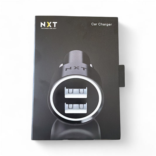 2 Port Universal USB Car Charger White NXT Technologies/Cargador de carro