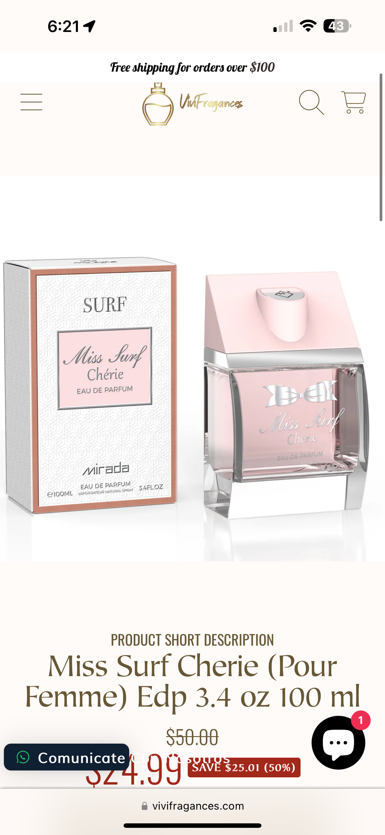 Perfume Mirada Miss Surf Cherie para mujer
