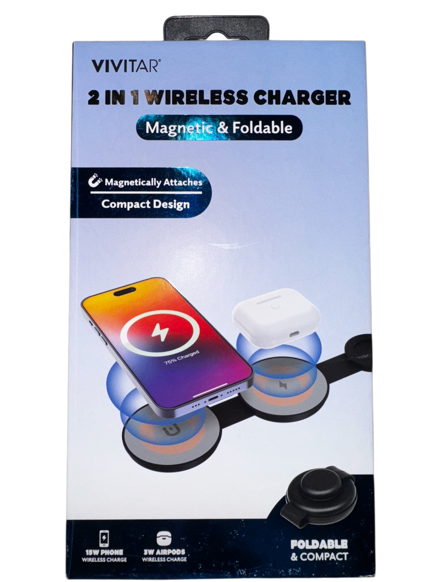 Vivitar 2-in-1 Wireless Charger Foldable/Magnetic