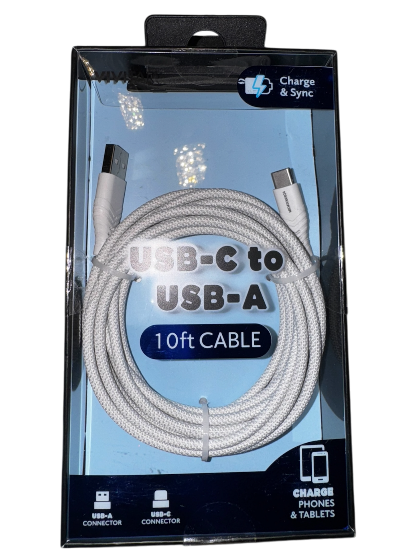 Vivitar USB-A to USB-C 10ft White