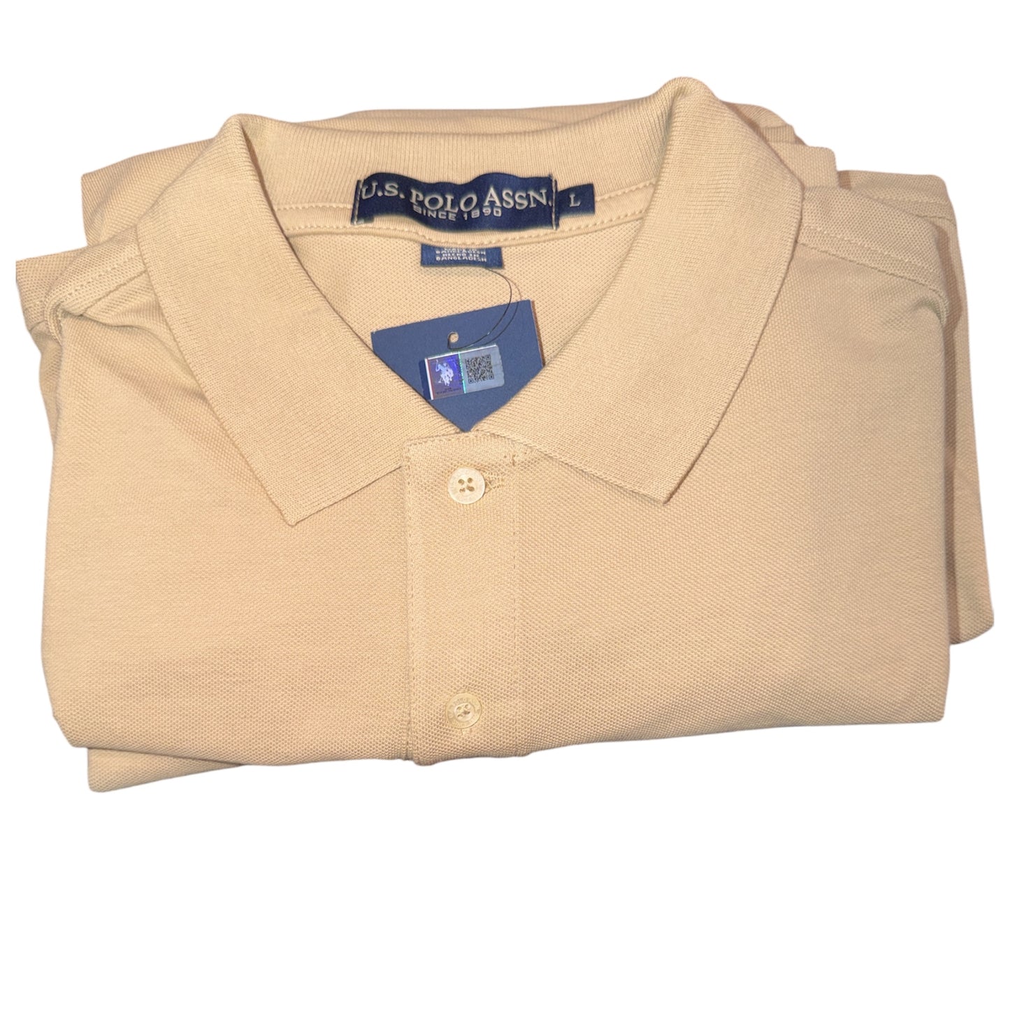 CAMISA POLO US POLO ASSN CON LOGO PEQUEÑO DE PIQUE SÓLIDO