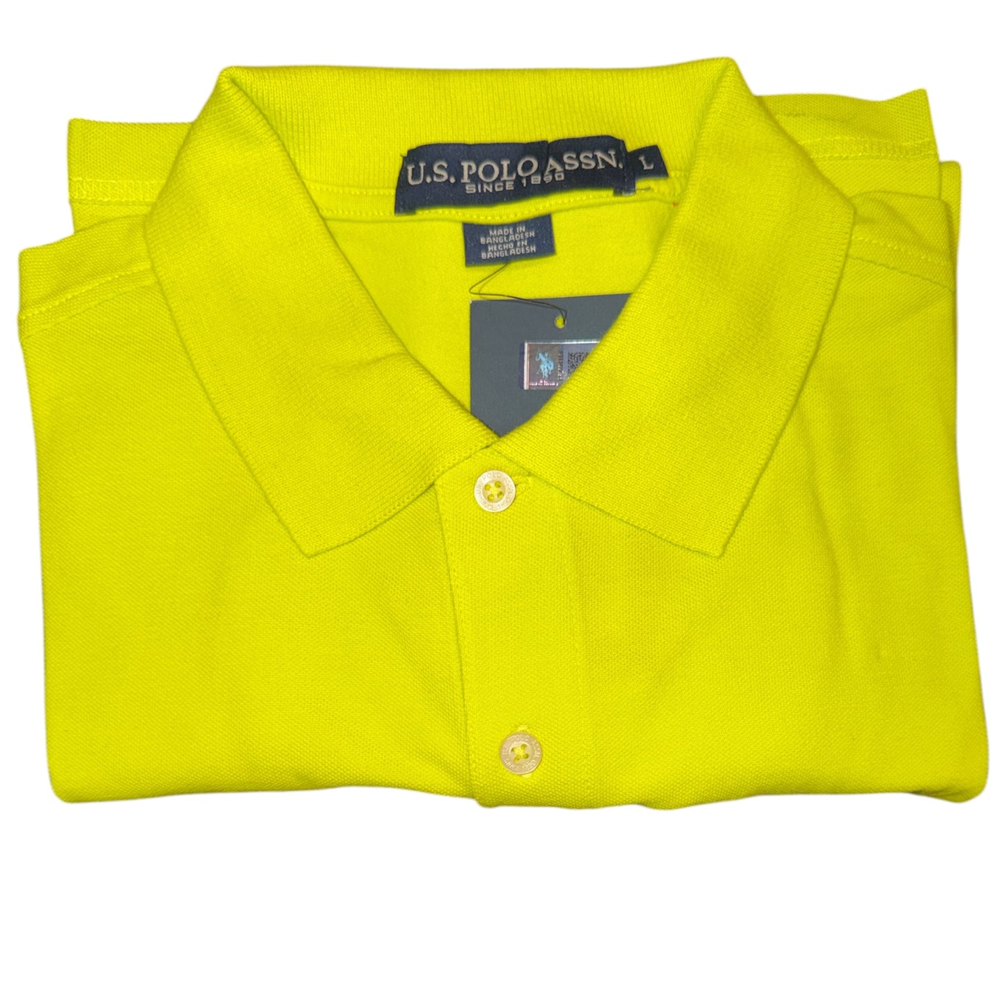 CAMISA POLO US POLO ASSN CON LOGO PEQUEÑO DE PIQUE SÓLIDO