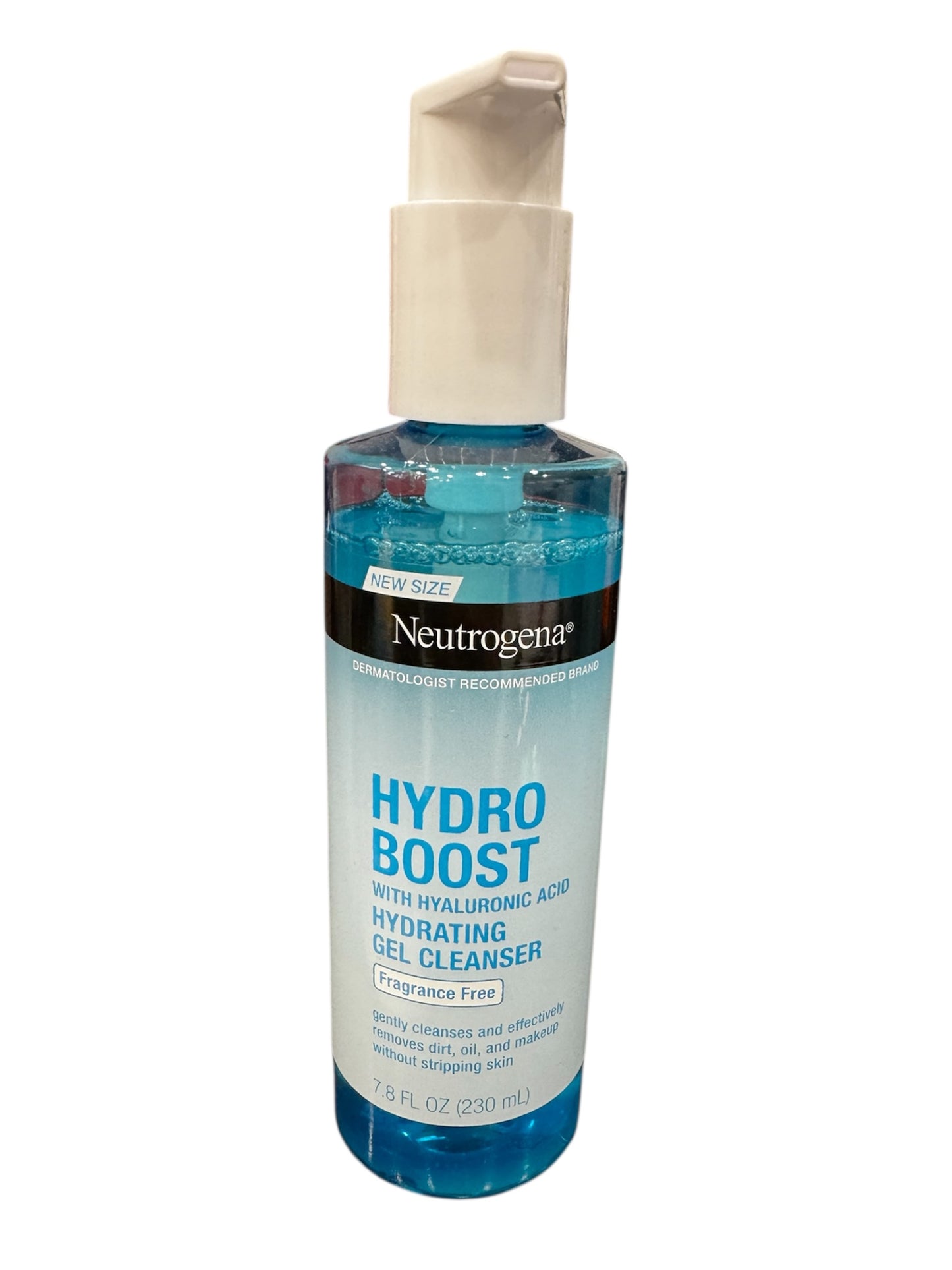Gel limpiador facial Neutrogena Hydro Boost, limpiador facial suave hidratante y desmaquillante con ácido hialurónico, fórmula hipoalergénica, 7,8 FL OZ