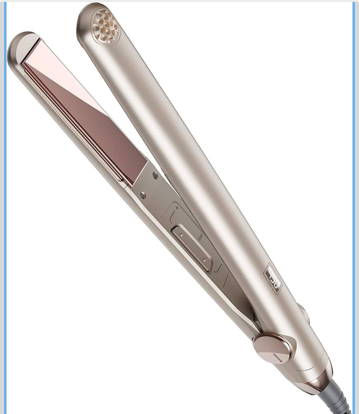 Plancha de pelo plana TYMO y rizador 2 en 1 con 10s de calentamiento rápido, rizador de titanio profesional de 1 pulgada con temperatura ajustable de 32 y apagado automático, champán