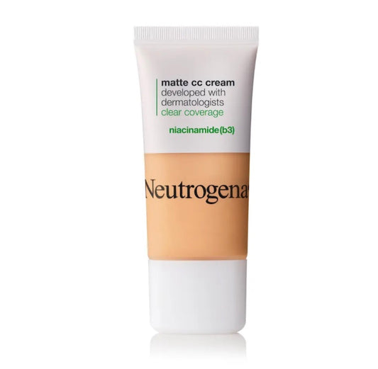 Neutrogena Clear Coverage Flawless Matte CC Cream, Full-Coverage Color Correcting Cream Face Makeup with Niacinamide (b3) Hypoallergenic Oil Free & Fragrance Free